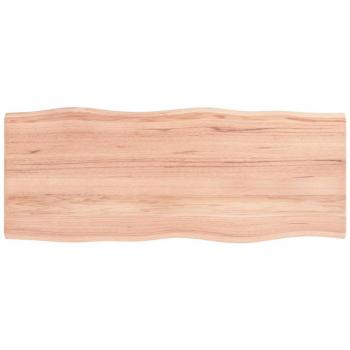vidaXL Table Top Light Brown 100x40x2 cm Treated Solid Wood Oak Live Edge