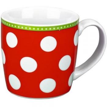 Jardín Taza de Big Dots, 8,5 x 8,5 cm), diseño de flores, color rojo, Modelo # 11046