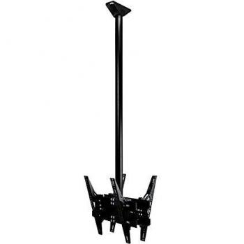 Soporte de Techo Doble para Pantallas Planas con Inclinación y Polo de 1.5M (VESA 400) - Compatible con Monitores de 39 a 65