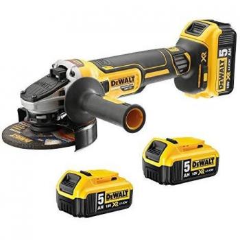 Amoladora angular inalámbrica DEWALT DCG405P3-QW de 18 V, 5 Ah, 125 mm