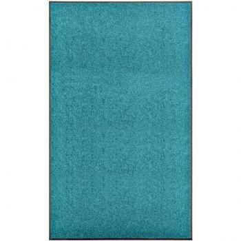 Felpudo Lavable 90x150 cm Color Azul Cian Turquesa Alfombra de Entrada para Pasillo en Casa