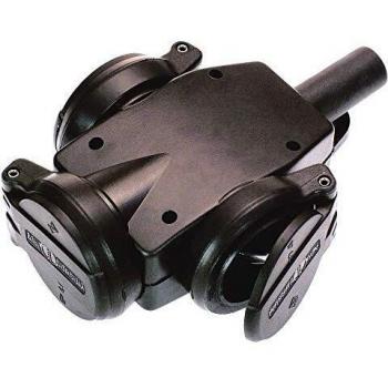 As Schwabe 60455 - Ladrón de 3 enchufes con cable de alimentación de goma para construcción