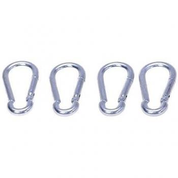 Mosquetón Zincado 4 Piezas, 8mm, 40mm*80mm, Capacidad hasta 50 kg