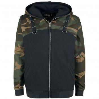 Gothicana by EMP Mask of Sanity Sudadera Capucha con Cremallera Negro/Camuflaje 4XL