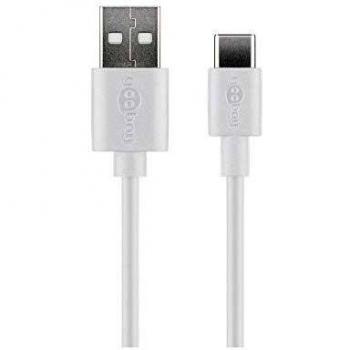 Cable USB-A a USB-C de carga y sincronización 3m blanco