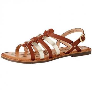 Kickers Dixon Camel Leather Sandals for Women and Girls