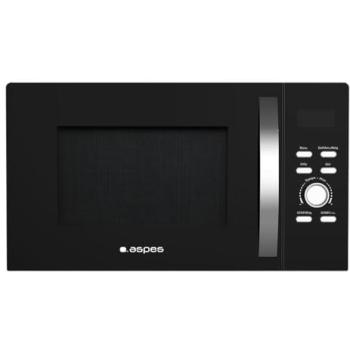 Microondas Aspes AMWAF28900GN 28L 900W con Grill, Convección y Air Fry, Cristal Negro, 8 Programas, Temporizador de 60min, Fácil Limpieza