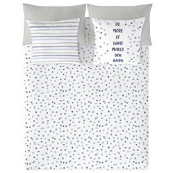 Funda Nórdica 100% Algodón ISIS Azul Popcorn (220x220 cm) Fabricada en España