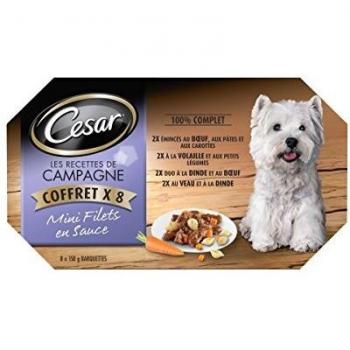 CESAR Multipack Terrine Recette campagnarde pour chien Pack x 8 - 8 x 150 g