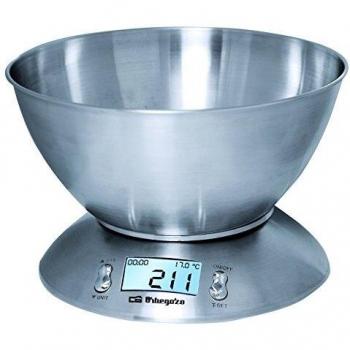 Báscula Electrónica de Cocina Orbegozo PC2011 con Bol y Carcasa de Inox, Capacidad Máxima 5kg