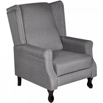 vidaXL Sillón Ajustable Reclinable Elegante Tapiazado de Tela Gris Asiento