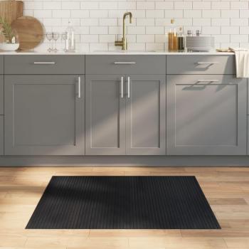 Alfombra de área rectangular de bambú 80x100 cm color negro, natural y marrón para sala de estar, dormitorio, habitación y salón