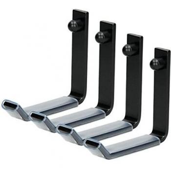 ECD Germany 4X Soporte para Llantas Marco Neumáticos 105 x 105 mm Acero Robusto Anti-corrosivo Percha de Pared Gancho para Set de Ruedas Brazo Cubierto con PVC Incluye Material de Montaje