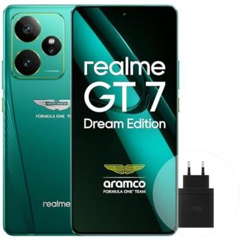Smartphone Realme GT7 5G Edición Sueño (16GB RAM + 512GB) Verde Aston Martin, Pantalla Pro-Esports 6.78, Batería 7000 mAh, Carga Ráp