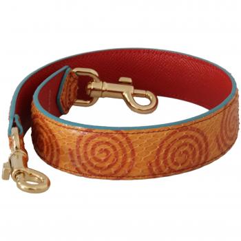Dolce & Gabbana Orange Leather Swirl Print Shoulder Bag with Strap, Female, ONE SIZE