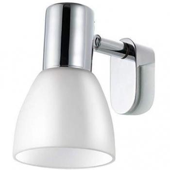 Aplique de Baño Eglo Sticker Cromo 1 Luz E14 con Pantalla de Vidrio Opal Matt