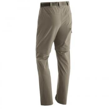 Maier Sports Torid Slim Zip-Off Trekking Pants for Men, Beige/Brown, Size 50