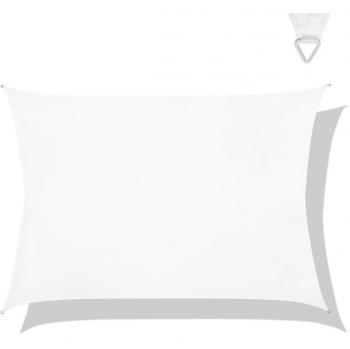 Toldo Vela de Sombra Premium Rectangular 400×300 cm Resistente al Agua Blanco con Bolsa de Almacenamiento y Cuerda