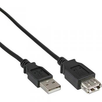 Extensión USB 2.0 InLine® Tipo A Macho/Femena 0,5m Negra