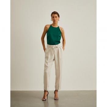 Pantalon Plisado Mujer Lion Of Porches Crema