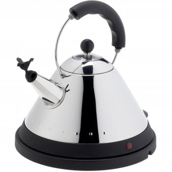 Hervidor eléctrico Alessi MG32 - 1,5 litros, acero inoxidable y negro