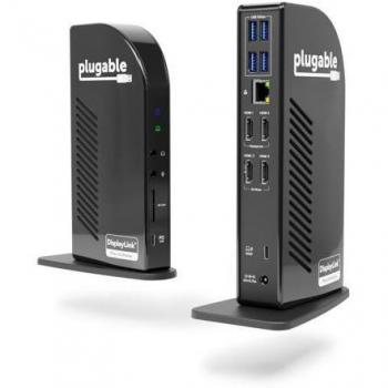 Plugable 14-in-1 USB-C Quad Display Docking Station with 100W Charging and Multiple Connectivity Options