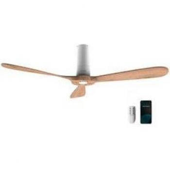 Cecotec EnergySilence Aero 5500 White Aqua Connected Ventilador de Techo 40W con WiFi, Mando a Distancia y 3 Aspas, Blanco/Madera