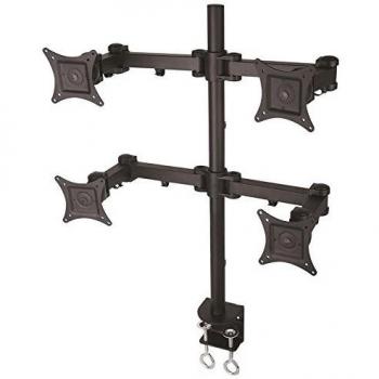 Soporte de mesa para monitor en negro para cuatro monitores extensible de 10 cm a 105,8 cm inclinable 180° girable 180° para Dell 24 U2412M