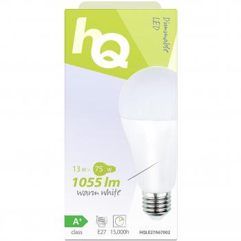 HQ HQLE27A67002 Lampadina a LED Formato A67 con Intensità Regolabile E27, 9.2 W, 1055 Lumen, 2700 K