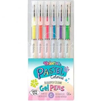 Set de 6 bolígrafos de gel en color pastel.