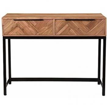 Consola de Acacia Negra y Metal con 2 Cajones L100 cm STICK