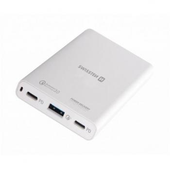 Cargador de Viaje Swissten 60W PD3.0 y QC 4 para Carga Rápida