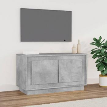 Soporte de TV gris hormigón 80x35x45 cm de madera multicapa