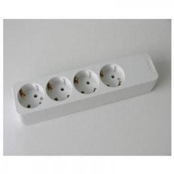 Regleta de 4 tomas sin interruptor con protector infantil