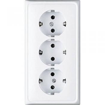 JUNG Triple Schuko Socket Outlet CD 523 WW - White Wall Receptacle