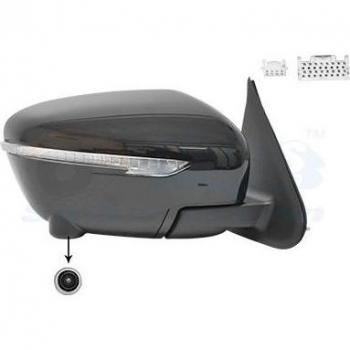 Espejo retrovisor VAN WEZEL 3383828 con ajuste eléctrico, cristal convexo, color negro y diseño OEM