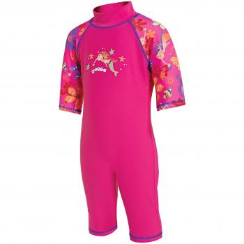 Zoggs Traje de baño para niñas de una Pieza con Sirenas, Flores, para Proteger del Sol, Infantil, 1-Pice Mermaid F.Sun Protection, Pink/Multi-Colour, 1-2 años