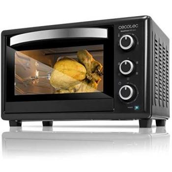 Cecotec Horno Convección de Sobremsa Bake&Toast 650 Gyro. Capacidad de 30 litros. 1500 W. 5 Modos de cocinar. Temperatura hasta 230ºC y Tiempo hasta 60 Minutos. Incluye Rustidor, Negro
