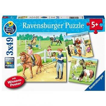 Puzzle Ravensburger 3 x 49 Piezas - Un Día en el Caballo