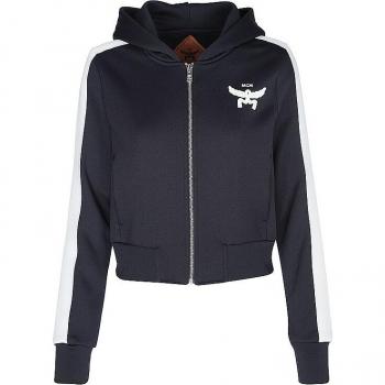 MCM Essential Logo Terry Zip Hoodie - Dark Blue, Women's Size L