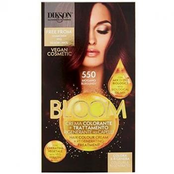 Dikson Bloom 2-in-1 Color Cream with Keratin 550 Mahogany - Ammonia-Free Hair Coloring and Regenerating Treatment