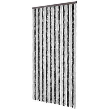 vidaXL Cortina Mosquitera Puerta Anti Insectos 100x220 cm Chenilla Gris Blanca
