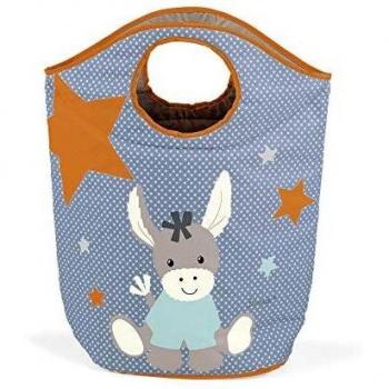 Cesta de Almacenamiento Emmi, Burro, Para Juguetes y Ropa, Azul Claro/Multicolor