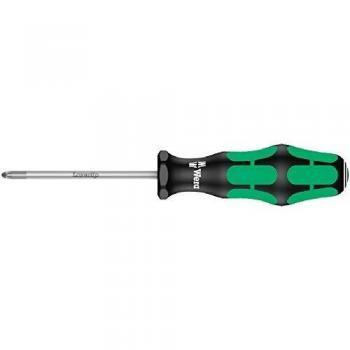 Wera 0007663400001 Destornillador de estrella Pozidriv con varilla redonda, 1 x 80 mm