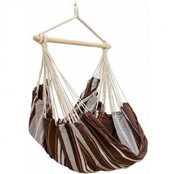 Silla Colgante XXL Amanka para 2 Personas, Hamaca de Algodón 100%, 185x130cm, Soporta hasta 150kg, Incluye Pivote Giratorio 360°