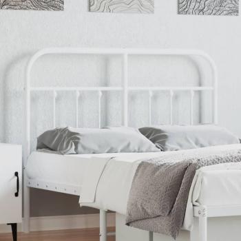 Cabecero de metal blanco 120 cm con diseño moderno, acabado en color blanco, fabricado en metal resistente, adecuado para camas de 120 cm