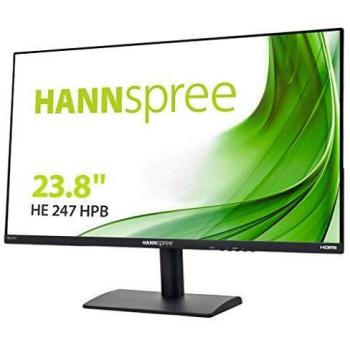 Monitor Hanns.G HE247HPB - 23.8 Full HD 1080p, Respuesta de 5ms, HDMI y VGA, Altavoces Integrados, Negro