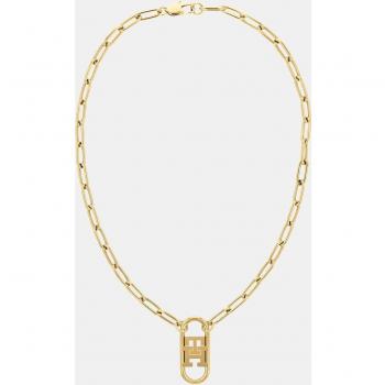 Collar Tommy Hilfiger de acero dorado con logo