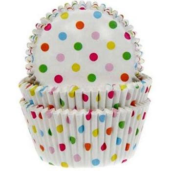 HoM - 50 moldes para cupcakes, diseño de lunares arcoíris
