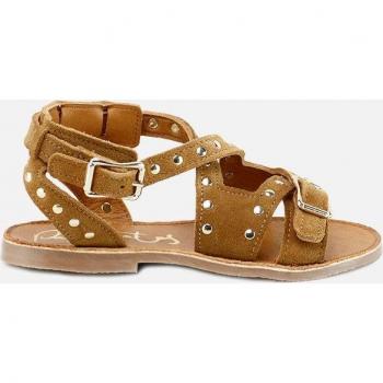 Sandalias de niña en piel serraje con tachas Tuda Papanatas